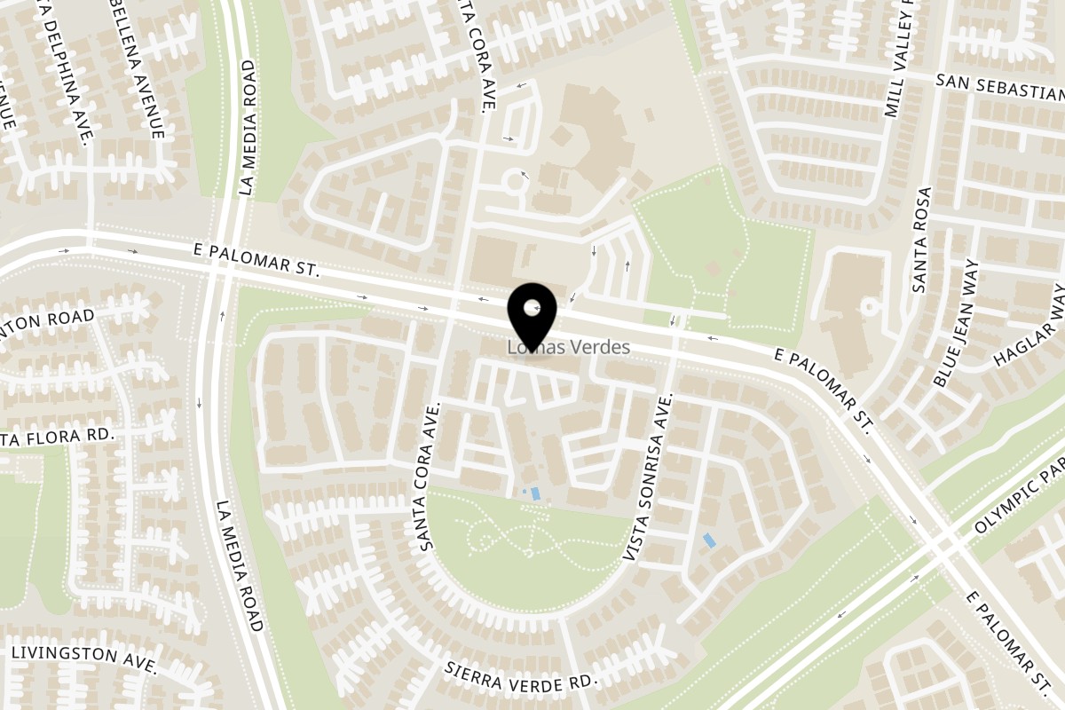 Map showing the location of Fresheria Chula Vista on 1750 E Palomar St in Chula Vista